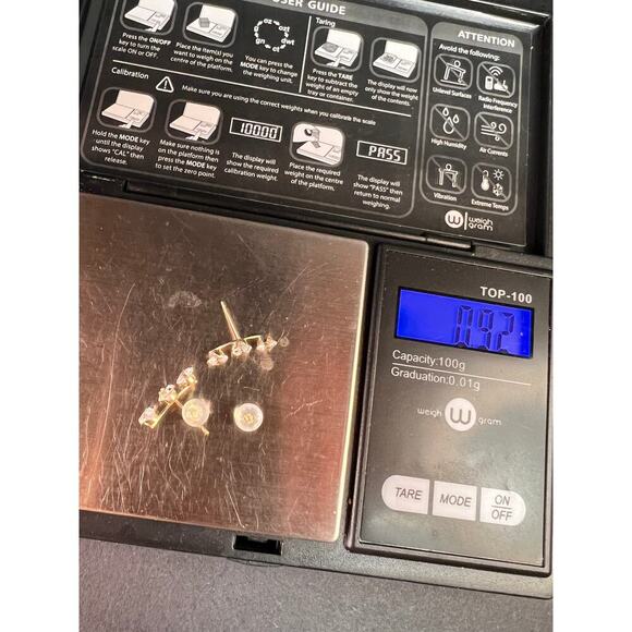 10k Yellow Gold CZ Earrings 2.45ctw - Picture 14 of 14